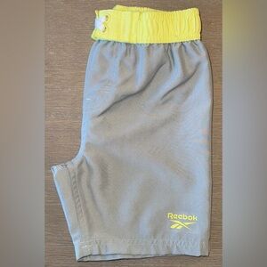 Reebok Light Gray Shorts with Yellow Accents